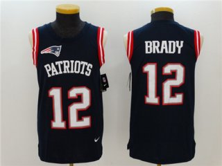 Men's New England Patriots #12 Tom Brady Navy Blue Color Rush 2017 Vest Stitched NFL Nike Tank Top Jersey