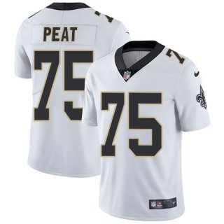 Nike New Orleans Saints #75 Andrus Peat White Men's Stitched NFL Vapor Untouchable Limited Jersey