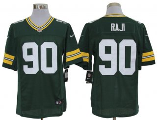 Size 60 4XL-B.J. Raji Green Bay Packers #90 Green Stitched Nike Elite NFL Jerseys