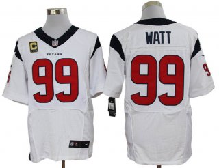 Size 60 4XL-J.J. Watt Houston Texans #99 C Patch White Stitched Nike Elite NFL Jerseys