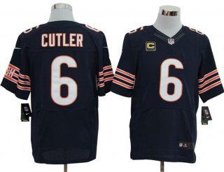 Size 60 4XL-Jay Cutler Chicago Bears #6 C Patch Blue Stitched Nike Elite NFL Jerseys