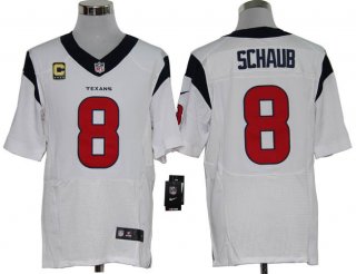 Size 60 4XL-Matt Schaub Houston Texans #8 C Patch White Stitched Nike Elite NFL Jerseys