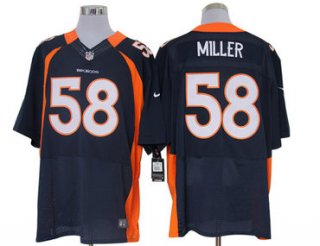 Size 60 4XL-Von Miller Denver Broncos #58 Blue Stitched Nike Elite NFL Jerseys