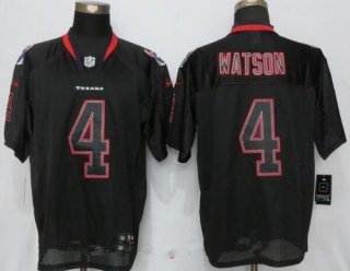 Men's 2017 NFL Draft Houston Texans #4 Deshaun Watson Lights Out Black Stitched NFL Nike Elite Jersey