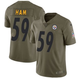 Nike Pittsburgh Steelers #59 Jack Ham Olive Men's Stitched NFL Limited 2017 Salute to Service Jersey