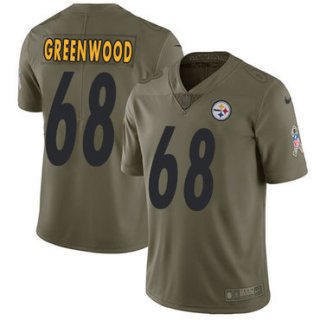 Nike Pittsburgh Steelers #68 L.C. Greenwood Olive Men's Stitched NFL Limited 2017 Salute to Service Jersey