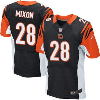 Men's Nike Cincinnati Bengals #28 Joe Mixon Black Team Color Men's Stitched NFL Elite Jersey