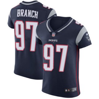 Men's Nike New England Patriots #97 Alan Branch Navy Blue Team Color Stitched NFL Vapor Untouchable Elite Jersey