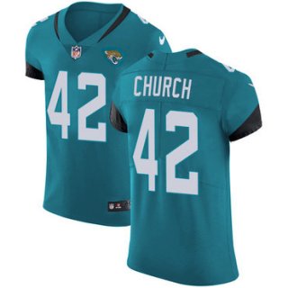 Nike Jacksonville Jaguars #42 Barry Church Teal Green Team Color Men's Stitched NFL Vapor Untouchable Elite Jersey