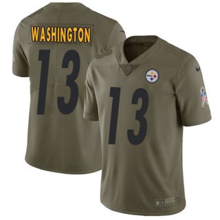 Nike Pittsburgh Steelers #13 James Washington Olive Men's Stitched NFL Limited 2017 Salute To Service Jersey