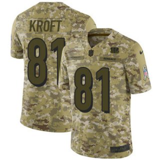 Nike Bengals #81 Tyler Kroft Camo Men's Stitched NFL Limited 2018 Salute To Service Jersey