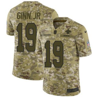 Nike Saints #19 Ted Ginn Jr Camo Men's Stitched NFL Limited 2018 Salute To Service Jersey