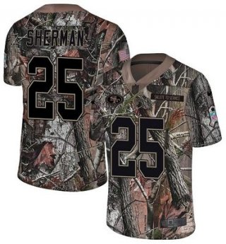 Nike 49ers #25 Richard Sherman Camo Men's Stitched NFL Limited Rush Realtree Jersey