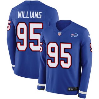 Nike Bills #95 Kyle Williams Royal Blue Team Color Men's Stitched NFL Limited Therma Long Sleeve Jersey