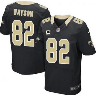 Men's New Orleans Saints #82 Benjamin Watson Black Team Color C Patch NFL Nike Elite Jersey