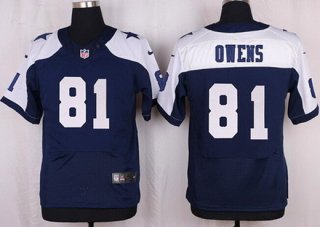 Men's Dallas Cowboys #81 Terrell Owens Navy Blue Thanksgiving Retired Player NFL Nike Elite Jersey