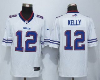 Men's Buffalo Bills #12 Jim Kelly White Retired Player NFL Nike Limited Jersey