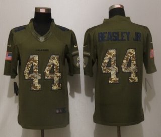 Men's Atlanta Falcons #44 Vic Beasley Jr Green Salute To Service 2015 NFL Nike Limited Jersey