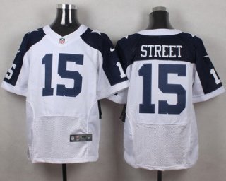 Men's Dallas Cowboys #15 Devin Street White Thanksgiving Alternate NFL Nike Elite Jersey