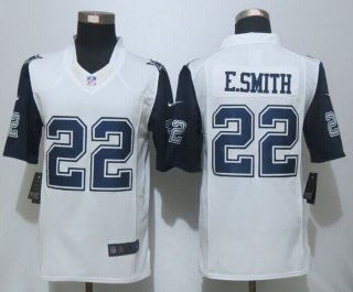 Nike Cowboys 22 E.Smith White Color Rush Limited Jersey