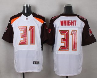 Men's Tampa Bay Buccaneers #31 Major Wright White Road NFL Nike Elite Jersey