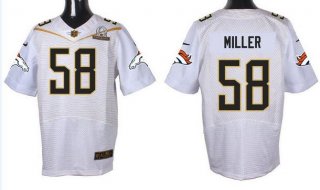 Men's Denver Broncos #58 Von Miller White 2016 Pro Bowl Nike Elite Jersey