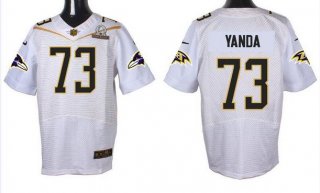 Men's Baltimore Ravens #73 Marshal Yanda White 2016 Pro Bowl Nike Elite Jersey