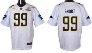 Men's Carolina Panthers #99 Kawann Short White 2016 Pro Bowl Nike Elite Jersey