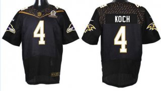 Men's Baltimore Ravens #4 Sam Koch Black 2016 Pro Bowl Nike Elite Jersey