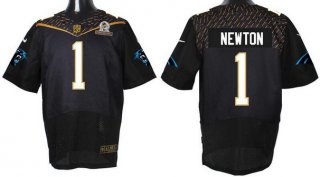 Men's Carolina Panthers #1 Cam Newton Black 2016 Pro Bowl Nike Elite Jersey