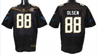 Men's Carolina Panthers #88 Greg Olsen Black 2016 Pro Bowl Nike Elite Jersey