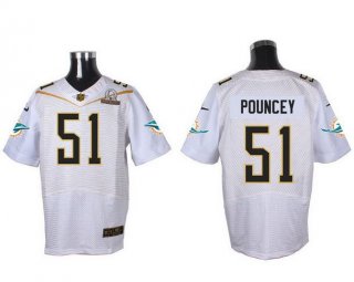 Men's Miami Dolphins #51 Mike Pouncey White 2016 Pro Bowl Nike Elite Jersey