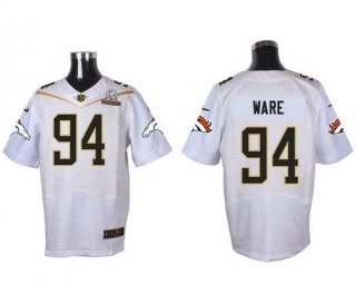 Men's Denver Broncos #94 DeMarcus Ware White 2016 Pro Bowl Nike Elite Jersey