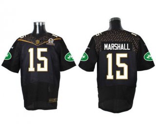 Men's New York Jets #15 Brandon Marshall Black 2016 Pro Bowl Nike Elite Jersey