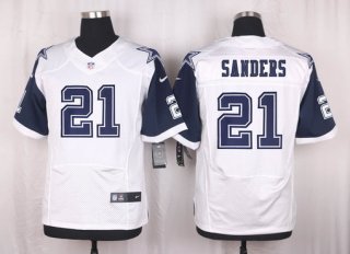 Men's Dallas Cowboys #21 Deion Sanders Nike White Color Rush 2015 NFL Elite Jersey