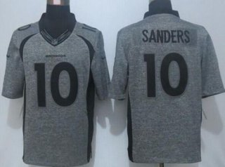 Men's Denver Broncos #10 Emmanuel Sanders Nike Gray Gridiron 2015 NFL Gray Limited Jersey