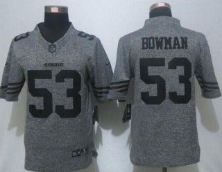 Men's San Francisco 49ers #53 NaVorro Bowman Nike Gray Gridiron 2015 NFL Gray Limited Jersey