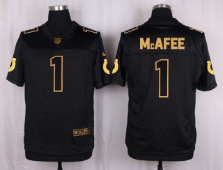 Nike Colts #1 Pat McAfee Black Men's Stitched NFL Elite Pro Line Gold Collection Jersey