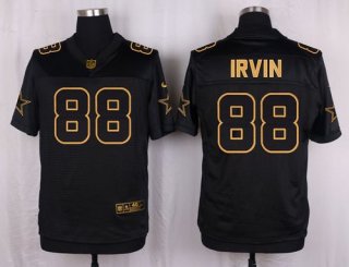 Nike Cowboys #88 Michael Irvin Black Men's Stitched NFL Elite Pro Line Gold Collection Jersey