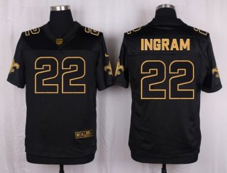 Nike Saints #22 Mark Ingram Black Men's Stitched NFL Elite Pro Line Gold Collection Jersey