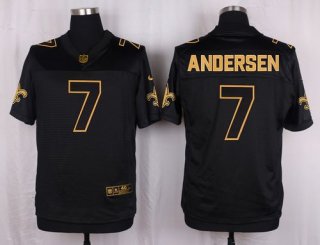 Nike Saints #7 Morten Andersen Black Men's Stitched NFL Elite Pro Line Gold Collection Jersey