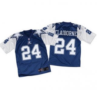 Nike Cowboys #24 Morris Claiborne Navy BlueWhite Throwback Men's Stitched NFL Elite Jersey