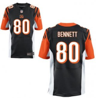 Men's Cincinnati Bengals #80 Michael Bennett Black Team Color NFL Nike Elite Jersey