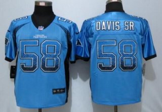 Men's Carolina Panthers #58 Thomas Davis Sr Light Blue Drift Fashion NFL Nike Elite Jersey