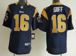 Men's Los Angeles Rams #16 Jared Goff Navy Blue Team Color NFL Nike Elite Jersey