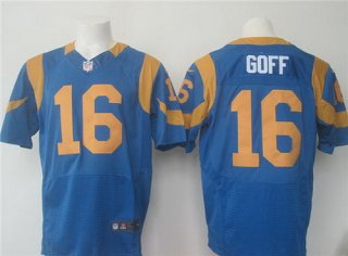 Men's Los Angeles Rams #16 Jared Goff Royal Blue Alternate NFL Nike Elite Jersey