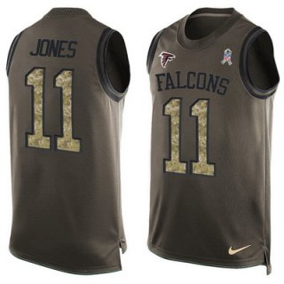 Men's Atlanta Falcons #11 Julio Jones Green Salute to Service Hot Pressing Player Name & Number Nike NFL Tank Top Jersey