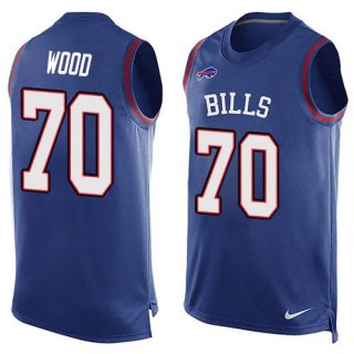 Men's Buffalo Bills #70 Eric Wood Royal Blue Hot Pressing Player Name & Number Nike NFL Tank Top Jersey