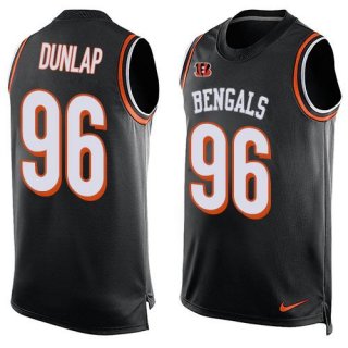 Men's Cincinnati Bengals #96 Carlos Dunlap Black Hot Pressing Player Name & Number Nike NFL Tank Top Jersey