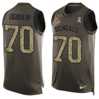 Men's Cincinnati Bengals #70 Cedric Ogbuehi Green Salute to Service Hot Pressing Player Name & Number Nike NFL Tank Top Jersey